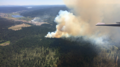 حريق غابات على مقربة من مدينة وان هندرد مايلز هاوس في بريتيش كولومبيا/B.C. Wildfire Service