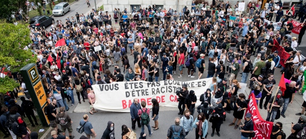المظاهرة المضادّة لمنظّمة لاموت في كيبيك/Maxime Corneau/Radio-Canada