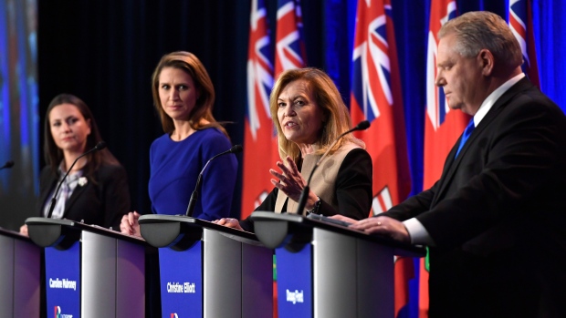 المرشّحون الأرعة لزعامة حزب المحافظين المحلّي في اونتاريو/Justin Tang/Canadian Press)