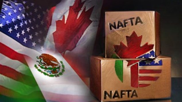 يضم اتفاق التجارة الحرة لأميركا الشمالية (نافتا) كندا والولايات المتحدة والمكسيك / CBC/هيئة الاذاعة الكنديّة