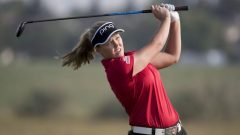 حصلت لاعبة الغولف على 55.6٪ من الأصوات في استطلاع رأي قامت به وكالة الصحافة الكندية وشارك فيه إعلاميون كنديون - Jonathan Hayward/ِCanadian Press