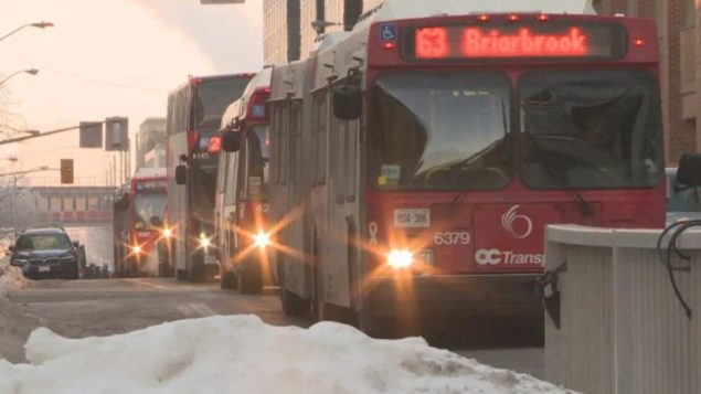 حافلات النقل العام في أحد شوارع اوتاوا/CBC/هيئة الاذاعة الكنديّة