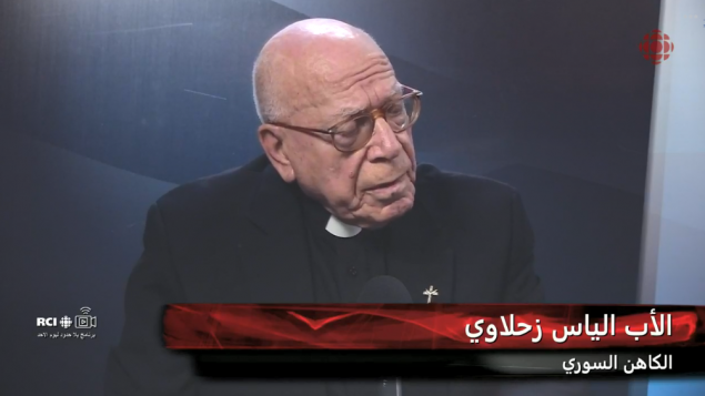 الأب الياس زحلاوي في استديو راديو كندا الدولي/RCI
