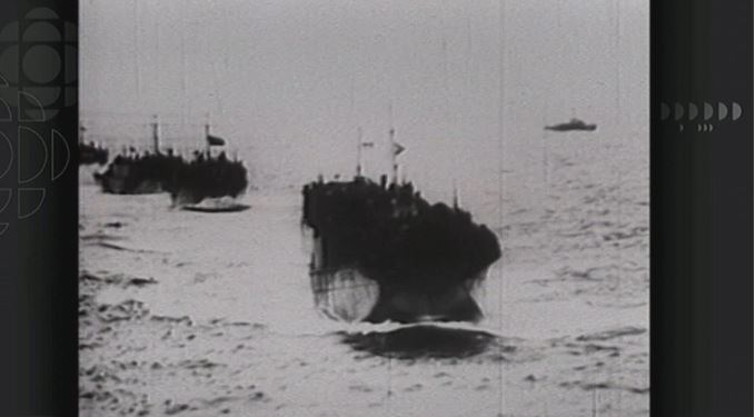 بواخر تتّجه نحو شواطئ النورماندي في العام 1944/ Radio-Canada
