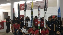 المشاركون في المسابقة الطلابية لإطلاق الصواريخ في جامعة البليدة في الجزائر - Courtesy : Abdelkader Kherrat