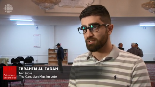 إبراهيم العيادة ، متطوع في مجموعة "التصويت الكندي المسلم" من فانكوفر - Radio Canada