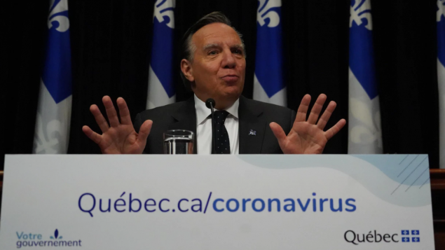 فرانسوا لوغو رئيس حكومة كيبيك أعلن سلسلة إضافيّة من الإجرلءات المتشدّدة لمواجهة فيروس كورونا المستجدّ/Sylvain Roy Roussell/Radio-Canada