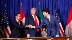 تم التوقيع على‎ ‎الاتفاق الجديد في 30 نوفمبر تشرين الثاني 2018 في بوينس آيرس في الأرجنتين، قبل افتتاح قمة مجموعة العشرين ‏مباشرة ، بحضور دونالد ترامب ورئيس الحكومة الكندية جوستان ترودو والرئيس المكسيكي السابق إنريكي بينيا نييتو - ‎Reuters / Kevin Lamarque
