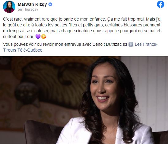 مروى رزقي : " درجة تسامحي (مع العنف ضدّ الأطفال) لا تتعدّى الصفر" - Photo/Télé-Québec/Les Francs Tireurs