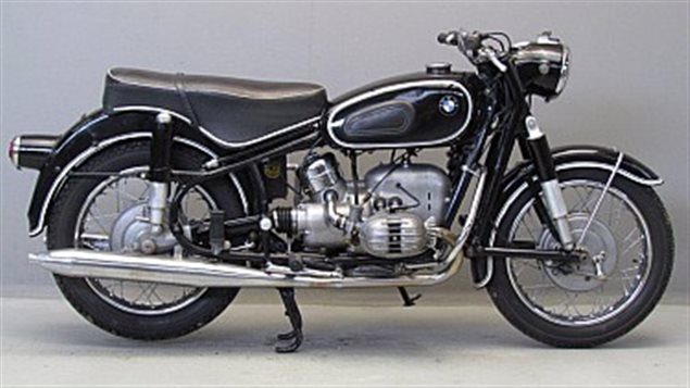 A 1966 BMW R50, similar to the 1950’s era BMW owned by Clarke’s father, and by Carl Black, the protagonist in Clarke’s newest novel, The Motorcyclist* © Yesterdays, antique motorcycles