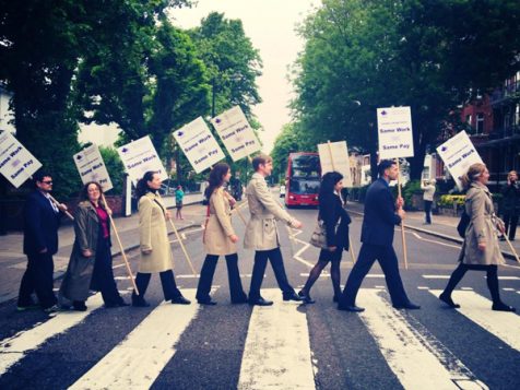 Striking Canadian diplomats on Abbey Road (Photo: PAFSO)