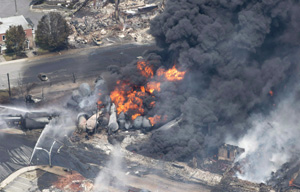 Forty-seven people died in july of 2013 when a freight train exploded in the Canadian city of Lac Megantic. (Photo: Paul Chiasson/CP)