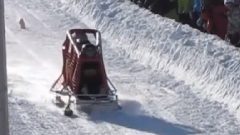 The Queen's University engineering team speeds down the hill in Calgary at the 2012 event (YouTube: I. Valoria)
