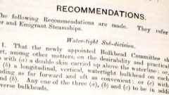Mersey report into sinking made safety recommendations many of which are still in effect (Halifax Maritime Musuem of the Atlantic) (CLICK to ENLARGE)