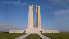 The magnificent Vimy memorial built on Hill 145 of the Ridge and dedicated to all Canadians who fell in the First War (Veterans Affairs Canada) CLICK to ENLARGE