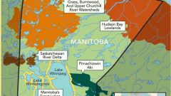 Manitoba's vast boreal region encompasses several important and unique ecosystems ((Manitoba's Blue Mosaic report) CLICK to enlarge