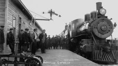 (photo circa 1915) The Temiskaming and Northern Ontario  Railway built a spur from Timmins  to South Porcupine  to service the growing demand of the gold mining industry.and the prospectors and mine employees coming to the area.