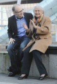 Olga Kotelko with biographer Bruce Grierson.  Photo credit:  Nick Prokaylo/Vancouver Sun