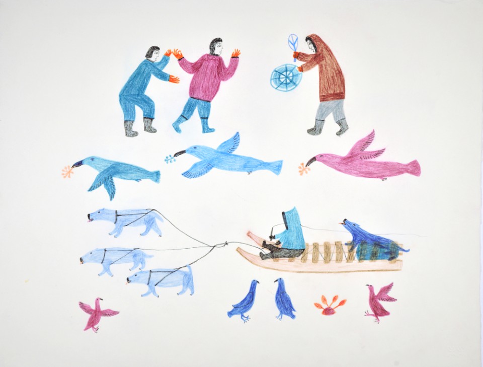 Lucy Quinnauyuaq, 1980-1981, coloured pencil and Pentel pen on paper, 50,8 x 66,2 cm. (Dorset Fine Arts)