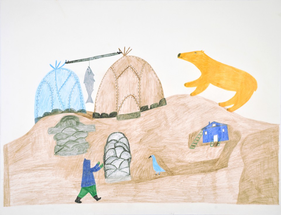 Lucy Quinnauyuaq, 1979-1980, coloured pencil and Pentel pen on paper, 50,8 x 66,2 cm. (Dorset Fine Arts)