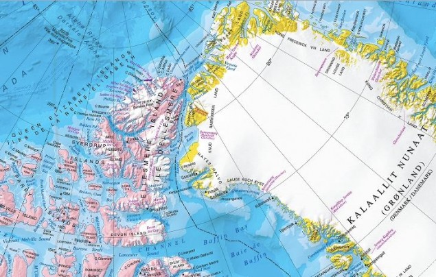 Maritime boundary between Canada and Greenland. Courtesy of Prof Michael Byers