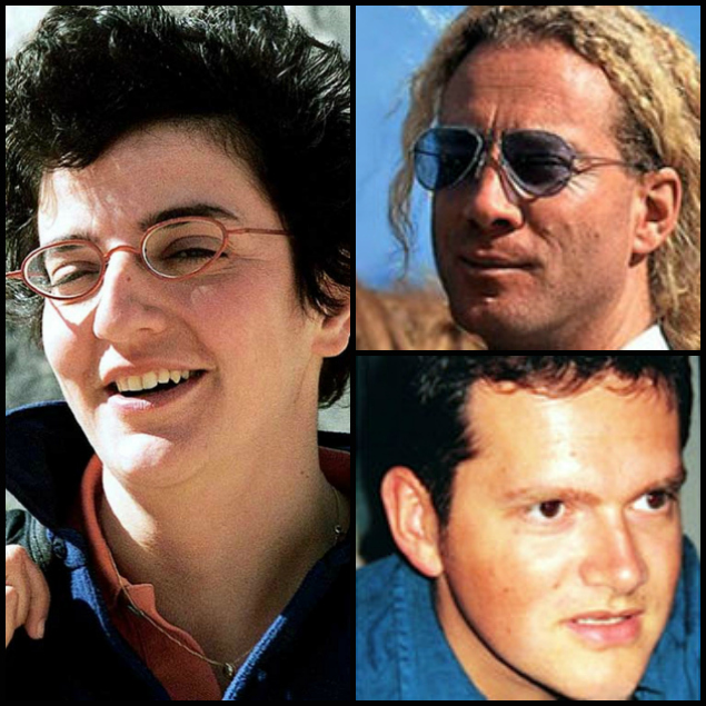 Johanne Sutton (left), Volker Handloik (top right) and Pierre Billaud (bottom right) were killed in a Taliban ambush in northeastern Afghanistan on Nov. 11, 2001.