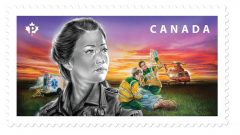 On Monday Canada Post revealed the first in a series of five new stamps honouring first responders in this country, The first stamp honours paramedics. (Canada Post)