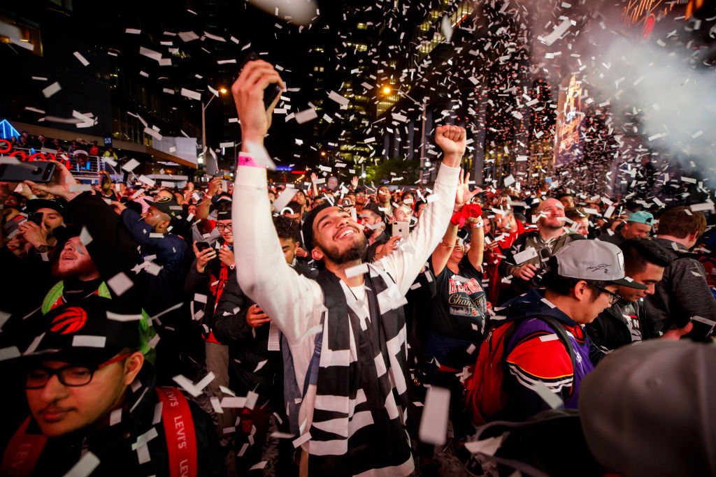 Canadian basketball fans celebrate Toronto Raptors NBA championship win