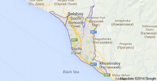 Mapa de la ciudad de Sochi, Rusia. / Google maps 2014