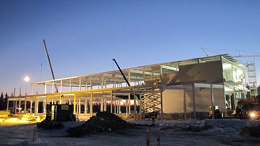 One out of three server halls being built for Facebook in Luleå. Photo: Linnea Luttu/Sveriges Radio