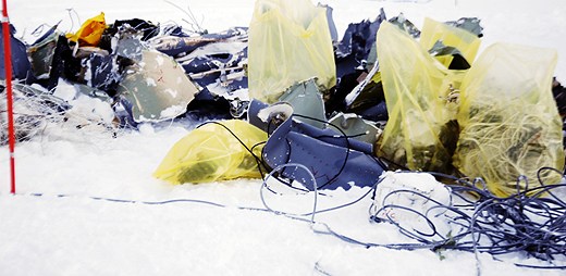 Debris collected by the police on 20 March 2012, three days after the plane was found. Radio Sweden. 