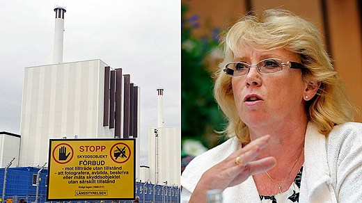 Forsmark nuclear power plant. Environmental minister Lena Ek. Photo: Scanpix. Montage: Swedish Radio