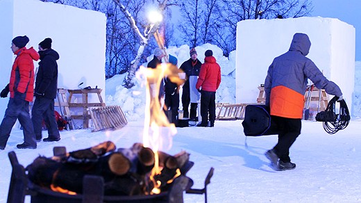 Kiruna's Snow festival kicked off on Thursday. Photo: Alexander Linder/ Swedish Radio