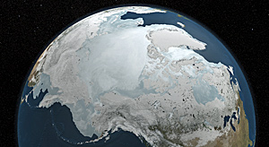 Russia and Canada, as well as other countries, are eying the rich resources in the Arctic. Image: NASA.