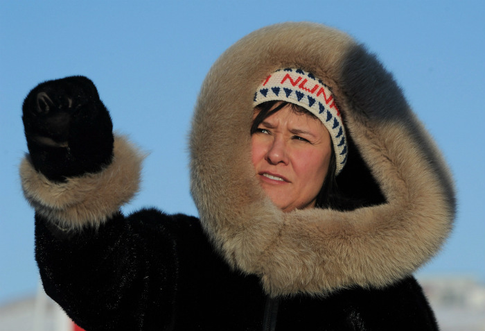 Leona Aglukkaq, Minister of Health and Minister of the Canadian Northern Economic Development Agency tours Frobisher Bay in Iqaluit, Nunavut on Thursday, February 23, 2012. THE CANADIAN PRESS/Sean Kilpatrick