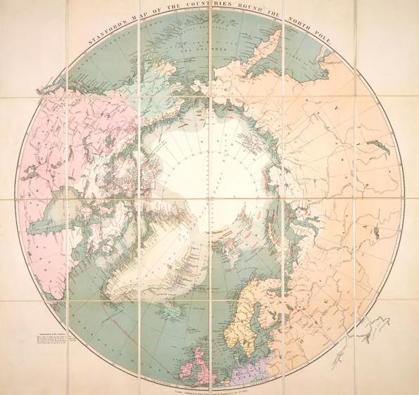 An 1876 circumpolar map featured on Canadian Geographic's website. Image: Library and Archives Canada