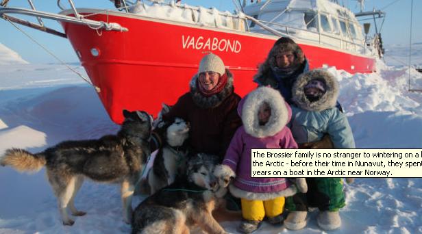 The Brossier family is no stranger to wintering on a boat in the Arctic - before their time in Nunavut, they spent five years on a boat in the Arctic near Norway. (Photo courtesy Eric Brossier) CBC.ca