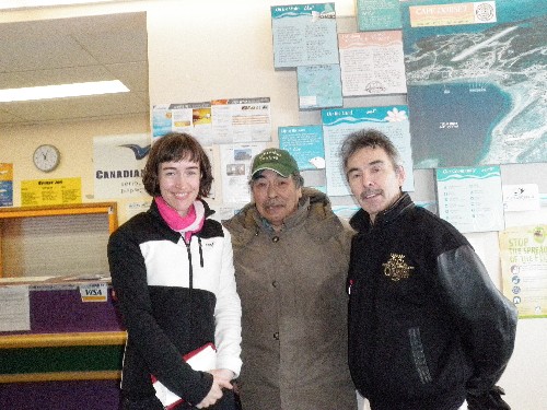 From left to right; Jimmy Manning, Kananginak Pootoogook, and me.