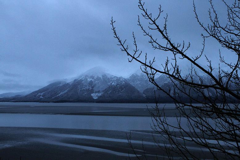 A view of the Kenai peninsula with a light dusting of snow is seen across Turnagain Arm Tuesday, Nov. 2, 2010, near Anchorage, Alaska. (AP Photo/Ben Margot)
