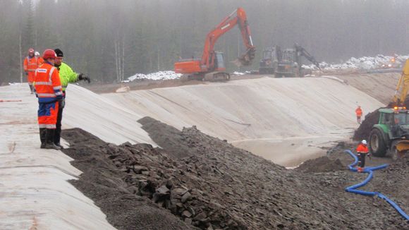 The fourth safety dam was constructed last Sunday. Image: Talvivaara / Lehtikuva  