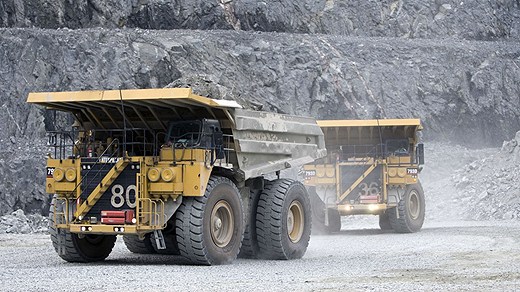 Mining trucks in the north of Sweden. File photo: Scanpix. Radio Sweden. 