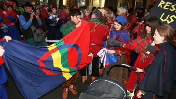 Sámi youth demonstrating in Rovaniemi, capital of Finnish Lapland. Image: Tapio Nykänen - Yle.fi