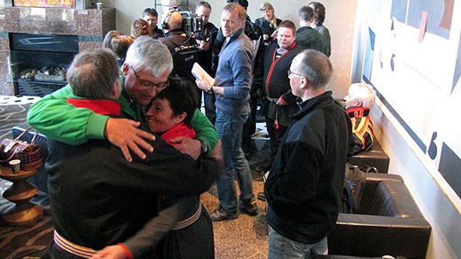 Members of the Ran herders collective after the court decision, Photo: Ulrika Holmberg/Sveriges Radio.