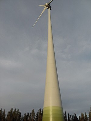 Wind turbine at Markbygden near Piteå. Photo: Tom Sullivan / SR International CLICK TO VIEW