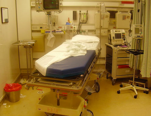 An emergency room after trauma surgery. Photo: Jacob Windham