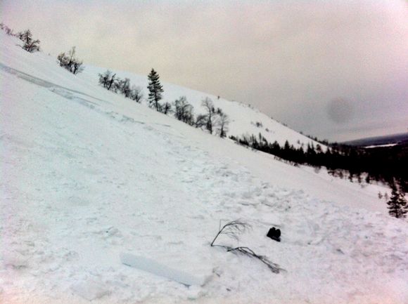 Traces of last Friday's avalanche in Ylläs, western Lapland. Image: Ylläs Ski Patrol  