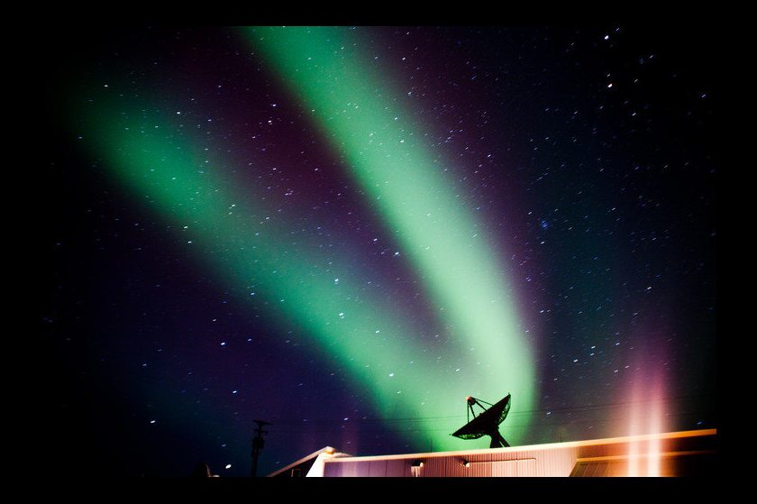 The northern lights dance over the Poker Flat Research Range in Alaska. Photo: Terry Zaperach, NASA. Alaska Dispatch. 