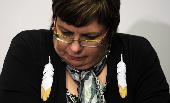 Attawapiskat chief Theresa Spence speaks during a press conference in Ottawa on Tuesday, December 6, 2011. Spence recently declared a state of emergency in her James Bay Cree community because a severe housing shortage left families facing winter in uninsulated shacks without running water. Photo: Sean Kilpatrick, The Canadian Press.