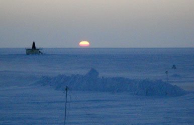 After a nearly two-month absence, the sun rose in Barrow -- northernmost town in the U.S. -- on Monday, Jan. 23, 2012. Gina Sturm photo. Alaska Dispatch. 