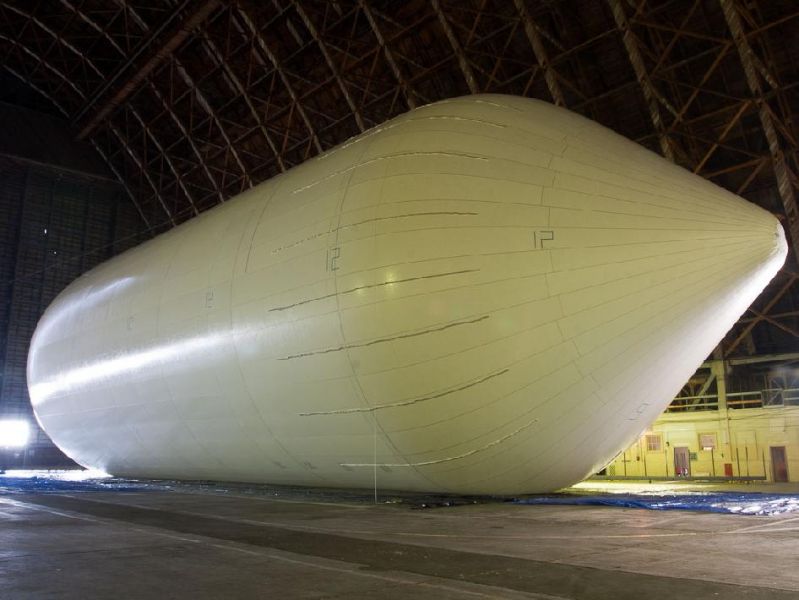 An airship will conduct surveys for oil companies of wetlands and other vegetative areas. (Sagar N. Pathak, Moffett Field Historical Society Museum. Alaska Dispatch) 